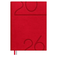 Ежедневник дат. 2026г А6 176л., кожзам, мягк.пер. "#Думай как миллиардер. Лезеретто красный" ляссе