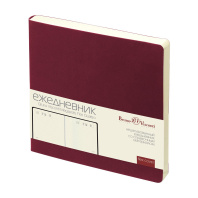 Ежедневник недат. 145*145мм 136л., мягк.пер., иск.кожа "Megapolis Quattro flex. Бордовый" софт тач