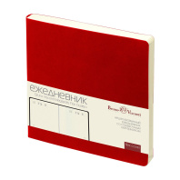 Ежедневник недат. 145*145мм 136л., мягк.пер., иск.кожа "Megapolis Quattro flex. Красный" софт тач