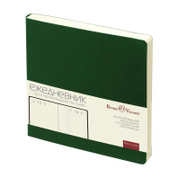 Ежедневник недат. 145*145мм 136л., мягк.пер., иск.кожа "Megapolis Quattro. Зеленый" софт тач