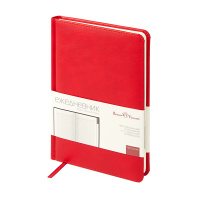 Ежедневник недат. А5 128л., кожзам, тв.обл. "Prime. Красный" вырубка, ляссе