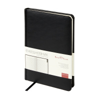 Ежедневник недат. А5 128л., кожзам, тв.обл. "Prime. Черный" вырубка, ляссе