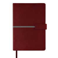 Ежедневник недат. А5 136л., кожзам, тв.пер. "Lyon. Красный" ляссе