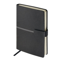 Ежедневник недат. А5 136л., кожзам, тв.пер. "Lyon. Черный" ляссе