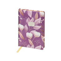 Ежедневник недат. А5+ 120л., тв.обл., иск.кожа "Flora. Cotton flower" ляссе