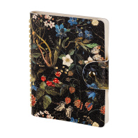 Ежедневник недат. А6 136л., кожзам, мягк.обл., гребень "Flora. Лесные ягоды" магнит.хлястик