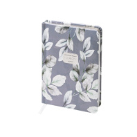 Ежедневник недат. А6+ 120л., тв.обл., иск.кожа "Flora. Frozen Leaves" ляссе