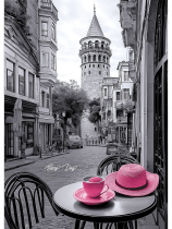 Ежедневник недат. А5  80л., 7БЦ "Розовые чашка и шляпка"