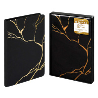 Ежедневник недат. А5 120л. кожзам, тв.пер. "Софт-тач черный" тисн.3D фольгой, ляссе