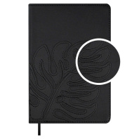 Ежедневник недат. А5 160л. кожзам, тв.пер. "Буйвол черный" аппликация, ляссе