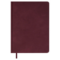 Ежедневник недат. А5 160л. кожзам, тв.пер. "Нубук бордовый" ляссе