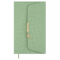 Ежедневник недат. А5 160л. кожзам, тв.пер. "Страус оливковый" клапан, ляссе