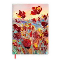 Ежедневник недат. А6 120л. кожзам, мягк.пер. "#Влад Кравчук. Маки" ляссе