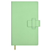 Ежедневник недат. А6+ 160л., кож.зам., тв.пер. "Краст оливковый" ляссе, хлястик