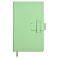Ежедневник недат. А6+ 160л., кож.зам., тв.пер. "Краст оливковый" ляссе, хлястик