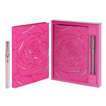 Набор Ежедневник недат. А5 кожзам., мягк.пер., 120л. + ручка "Виннер розовый" ляссе