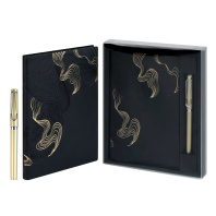 Набор Ежедневник недат. А5 кожзам., мягк.пер., 120л. + ручка "Виннер черный" ляссе