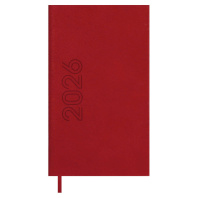 Еженедельник дат. 2026г 85*145мм 64л., кожзам., тв.пер. "Лозанж красный" блинт.тисн, ляссе Еженедельник дат. 2026г 85*145мм 64л., кожзам., тв.пер. "Лозанж красный" блинт.тисн, ляссе