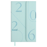 Еженедельник дат. 2026г 95*155мм 64л., кожзам., тв.пер. "Бьянчини мятный" тисн.фольгой, ляссе Еженедельник дат. 2026г 95*155мм 64л., кожзам., тв.пер. "Бьянчини мятный" тисн.фольгой, ляссе