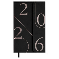 Еженедельник дат. 2026г 95*155мм 64л., кожзам., тв.пер. "Кассандра черный" тисн.фольгой, ляссе Еженедельник дат. 2026г 95*155мм 64л., кожзам., тв.пер. "Кассандра черный" тисн.фольгой, ляссе