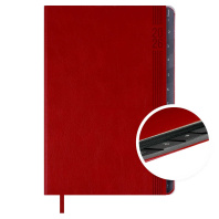 Еженедельник дат. 2026г А5 80л., кожзам., мягк.пер. "Буйвол красный" вырубка, ляссе Еженедельник дат. 2026г А5 80л., кожзам., мягк.пер. "Буйвол красный" вырубка, ляссе