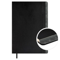 Еженедельник дат. 2026г А5 80л., кожзам., мягк.пер. "Буйвол черный" вырубка, ляссе Еженедельник дат. 2026г А5 80л., кожзам., мягк.пер. "Буйвол черный" вырубка, ляссе
