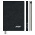Еженедельник дат. 2026г А5 80л., кожзам., мягк.пер. "Нубук черный" тисн.фольгой, ляссе Еженедельник дат. 2026г А5 80л., кожзам., мягк.пер. "Нубук черный" тисн.фольгой, ляссе