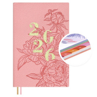 Еженедельник дат. 2026г А6 96л., кожзам., мягк.пер. "Джут розовый" тисн.фольгой, вырубка, ляссе Еженедельник дат. 2026г А6 96л., кожзам., мягк.пер. "Джут розовый" тисн.фольгой, вырубка, ляссе