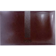 Еженедельник дат. 2026г, 155*95мм   64л., кожзам., тв.пер."Matrix" бордовый, ляссе