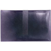 Еженедельник дат. 2026г, 155*95мм   64л., кожзам., тв.пер."Matrix" синий, ляссе