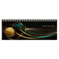 Планинг дат. 2026г 290*100мм 64л., картон, гребень "Золото на черном"+ПОДАРОК