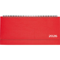 Планинг дат. 2026г, 294*142мм 64л., тв. обл. Lancaster красный, евро спираль