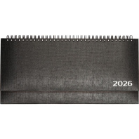 Планинг дат. 2026г, 294*142мм 64л., тв. обл. Lancaster черный, евро спираль