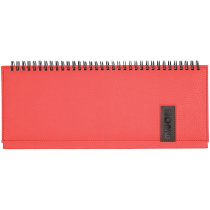 Планинг дат. 2026г, 310*145мм  64л., Vertical красный, тв. обложка, кожзам, евроспираль, 70г/м2