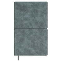Еженедельник недат. А6 120л., кожзам, мягк.пер. "Наппа металлик графитовый" ляссе, резинка