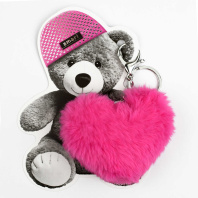 Брелок "Мишка в шапочке" мех, 9*9см Брелок "Мишка в шапочке" мех, 9*9см