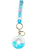 Брелок "Море" голубой ПВХ, жидкий центр 6*6см Брелок "Море" голубой ПВХ, жидкий центр 6*6см