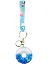 Брелок "Море" синий ПВХ, жидкий центр 6*6см Брелок "Море" синий ПВХ, жидкий центр 6*6см