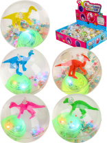 Мяч со светом  6,5см "Дино" пищит, ассорти