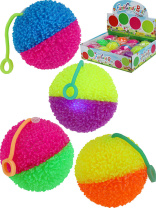 Мяч со светом с веревкой 7,5см "Пушистик"