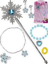 Набор "Снежная королева" палочка,ожерелье,сережки,кольцо,браслет,резинка Набор "Снежная королева" палочка,ожерелье,сережки,кольцо,браслет,резинка