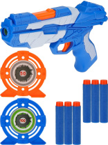 Игрушка пистолет софт-патроны 6 шт., мишень 2 шт., в коробке