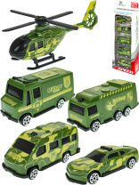 Набор машинок пластик 4шт, 10см "Военная техника"