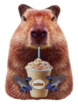 Мягкая игрушка 31см " Капибара с кофе"