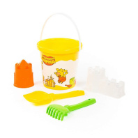 Набор игрушек. "Оранжевая корова" ведро среднее,лопатка 5, грабельки 5, формочки Набор игрушек. "Оранжевая корова" ведро среднее,лопатка 5, грабельки 5, формочки