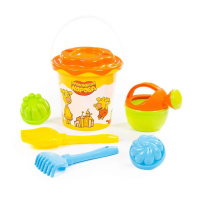 Набор игрушек. "Оранжевая корова" ведро среднее,ситечко "Солнышко",лопатка 5, грабельки 5, 2 формы Набор игрушек. "Оранжевая корова" ведро среднее,ситечко "Солнышко",лопатка 5, грабельки 5, 2 формы