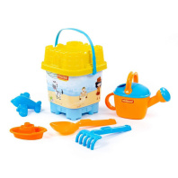 Набор игрушек. Ведро-замок большое,ситечко-замок большое, лопатка,грабельки,формочка, кораблик,лейка Набор игрушек. Ведро-замок большое,ситечко-замок большое, лопатка,грабельки,формочка, кораблик,лейка