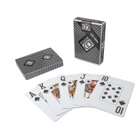Карты игральные 54шт,  "PokerGo" black, пластик, poker size index jumbo, 63*88 мм
