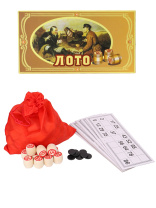 Игра настольная "Русское лото"  дерево, в коробке