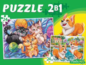 Пазлы    2в1  "Котята и щенки" Create me 24+24 дет.